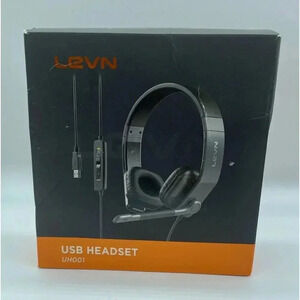 LEVN USBHeadset With Microphone Noise Cancelling In-line Controls‎ & Mute UH001